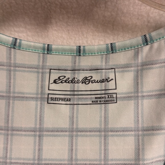Eddie Bauer Tank Top Sleepwear Jersey Knit Buffalo Plaid Size XXL - Picture 6 of 7